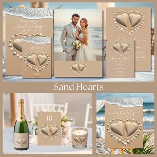 Carte D'accompagnement Détails du mariage sur la plage