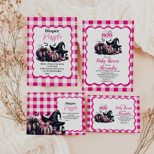 Roze Halloween Baby shower Papieren Bordje