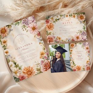 Invitation Photo Fleur sauvage Whimsical Meadow Graduation