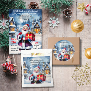 Winter Wonderland Christmas Santa Baby shower Ronde Sticker