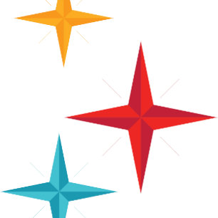 Mod Stars, Mid-Century Modern Retro Kerstmis Feestdagen Kaart