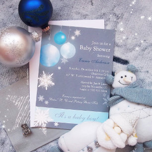 Invitation Baby shower de Noël pour fille