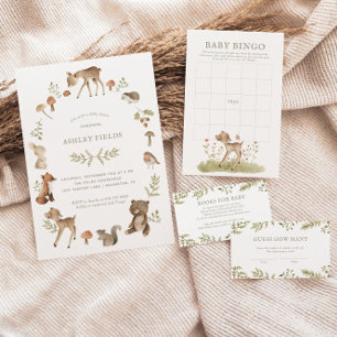 Papier Woodland Forest Baby shower Cerf Baby Bingo Jeu