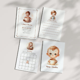 Carte De Remerciements Une Baby Shower "Un Bébé en Route"