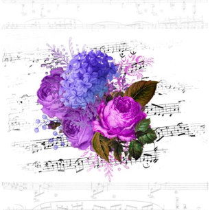 Invitation Élégante musique Vintage et Mariage floral