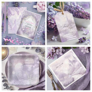 Invitation Fairytale Garden Quinceanera Lavande/Lilac ID1030