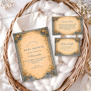 Rustic Blue Jeans Baby Shower Lotterij Informatiekaartje