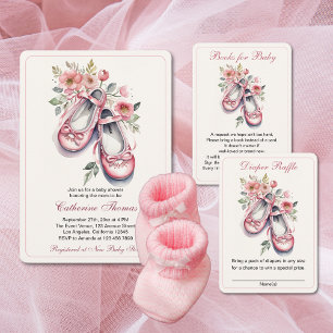 Carte D'accompagnement Vintage rose Ballerina Chaussures Fille Déchets Ra