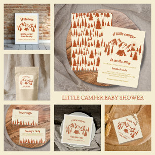 Invitation Baby shower Camping de la forêt de Little Camper