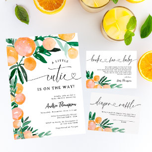 Carte D'accompagnement Livres modernes Citrus Orange pour le Baby shower