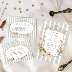 Invitation Vintage automne Baby shower floral