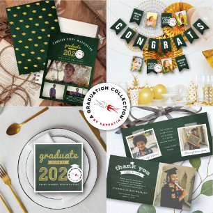 Invitation Classe de 2024 Graduate Sketch 3 Photo Graduation