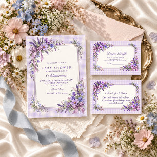 Paarse Wilde Bloem Baby Shower Servet