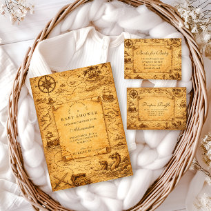 Baby Shower Carte au Trésor Pirate Vintage