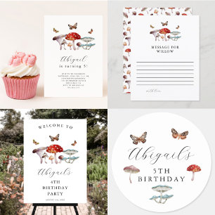 Champignon rustique Woodland Invitation de fête d'