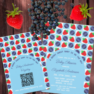 Carte D'accompagnement Registre de Baby shower Berry Sweet