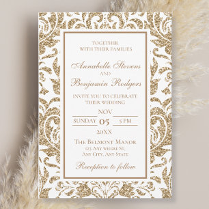 Ballotins Élégant Mariage de Parties scintillant White and G