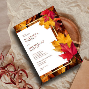 Invitation Elégant cadre or et Rustique Mariage de charme d'a