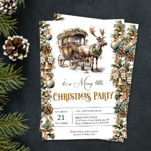 Serviette En Papier Vintage traîneau de rennes de Noël vert et or