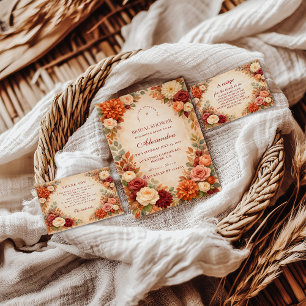 Serviette En Papier Fête de mariage automnal fleuri