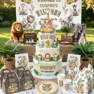 T-shirt Garçons anniversaire safari animaux sauvage un