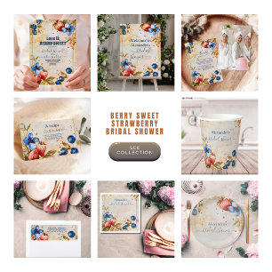 Serviette En Papier Elégante Fête des mariées de fraise douce Berry