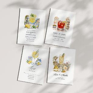 Carte De Remerciements La Dolce Vita Prosecco Italien Mariage Photo