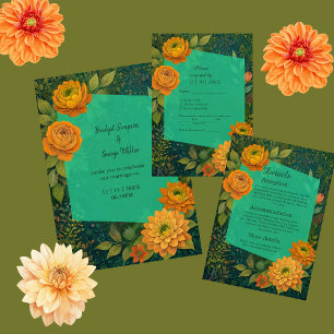 Carte D'accompagnement élégant rustique Autumn Floral Mariage
