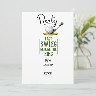 Carte Golf Par tee party avec balle de golf coloré tee -