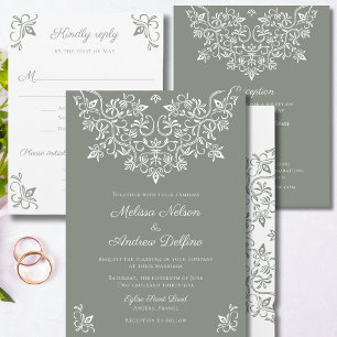 Invitations de dentelle de jardin de campagne