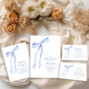 Invitation Élégant Bow bleu clair