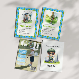 Carte De Remerciements Trou en un Golf 1er anniversaire