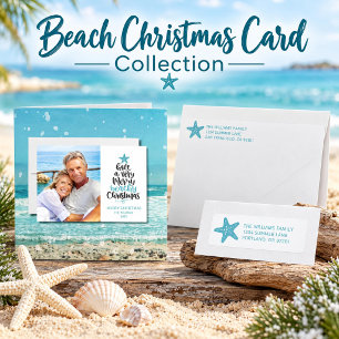Kerst Magnetische Vakantiekaart Strand