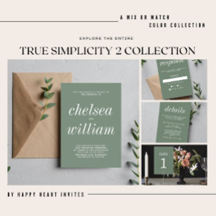 Invitation True Simplicité 2 Marsala Minimaliste Mariage