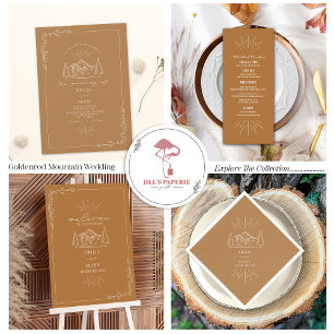 Montagnes Goldenrod Mariage Foil Invitation