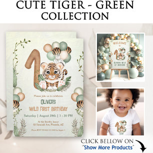 Invitation Un joli Safari Tiger Wild Un 1er anniversaire