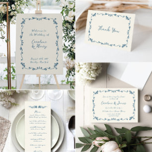 Invitation Sweet Whimsical manuscrit Mariage illustré