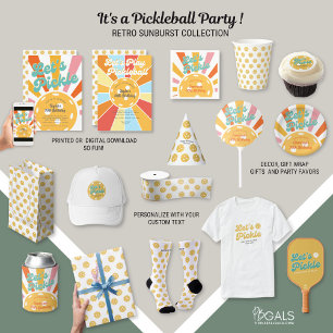 Invitation Pickleball Party Coloré Retro Soleil éclater raype
