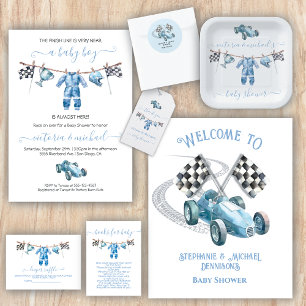 Invitation Baby shower de ligne de vêtements pour garçon de c