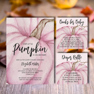 Invitation Baby shower fille Citrouille rose