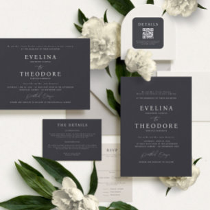 Faire-part de mariage de portrait formel Parker