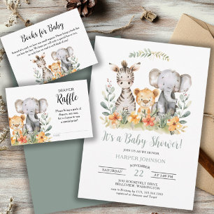 Serviette En Papier Baby shower Jungle Safari Baby Animaux