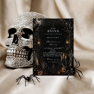 Invitation Soirée d'Halloween Élégante Effrayante et Sombre