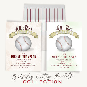 All Star Baseball Simple Cute Birthday Party Kaart