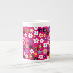 Bloemmotief Wit Roze Geel Glazen Onderzetter
