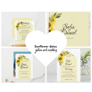 Cartons Réponse Arc blanc de marguerite de tournesol qr élégant