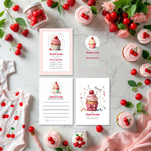 Invitation Cerise sur le Baby shower supérieur