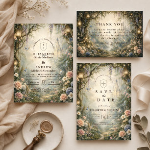 Carte De Remerciements Mariage de Fée de Bois Fantaisiste