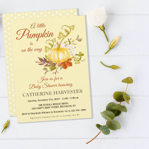 Invitation Baby shower virtuel Little Citrouille Rustic Fall