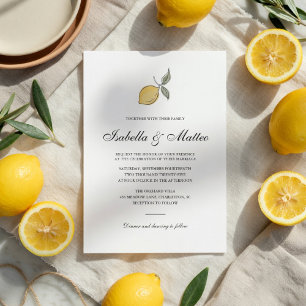 Invitations En Acrylique Acrylique Citron  Luxe Minimaliste Méditerranéen